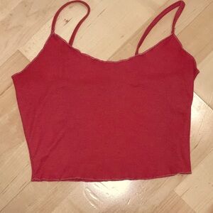 Small ribbed cotton crop top.